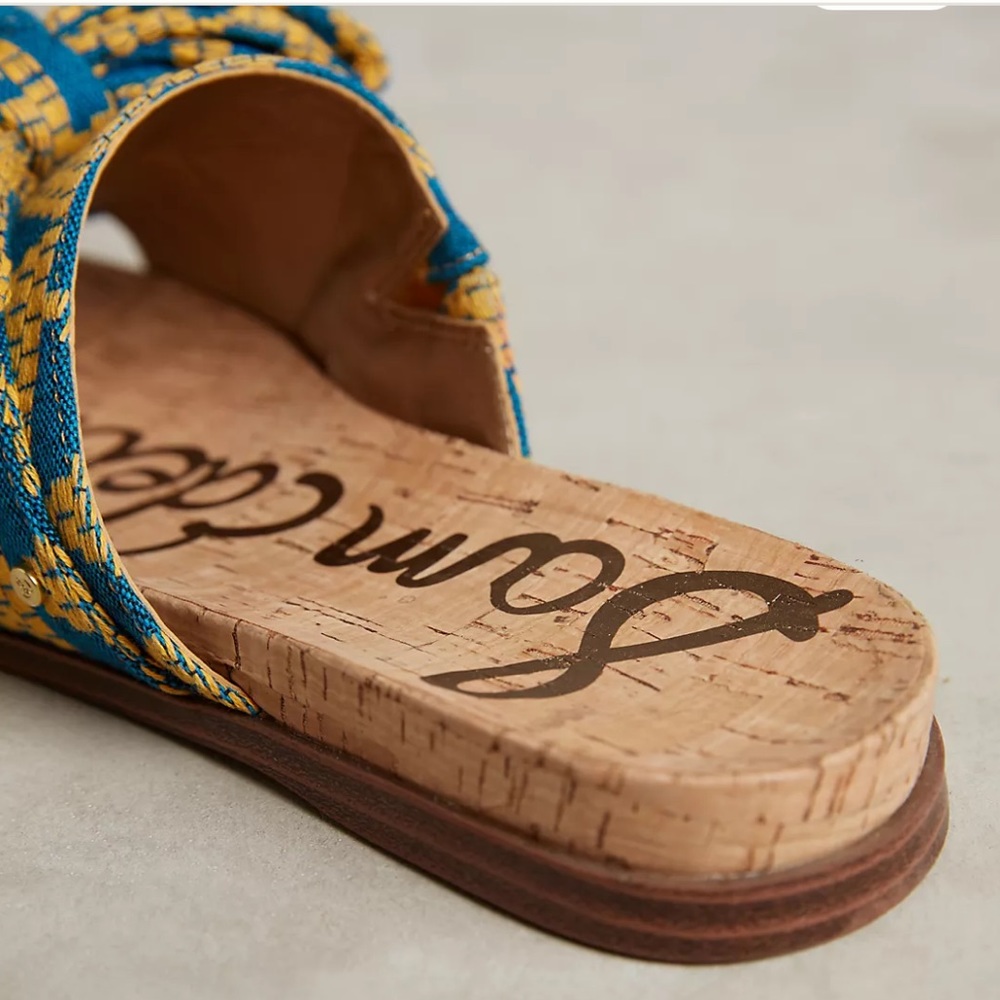 Sam Edelman Blue and Yellow Patterned Sandals - Picture 4 of 12